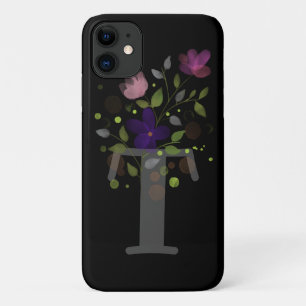 Initial Letter T Plus Floral Design iPhone 11 Case