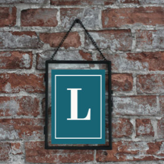 Initial Letter |Teal Monogram Modern Stylis Poster