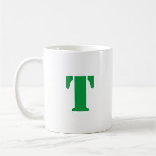 Initial Letter   Teal Monogram Modern Stylish Cool Coffee Mug