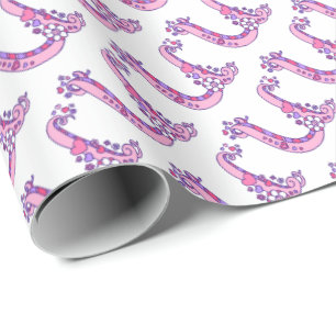 Initial letter U monogram pink personalised wrap Wrapping Paper