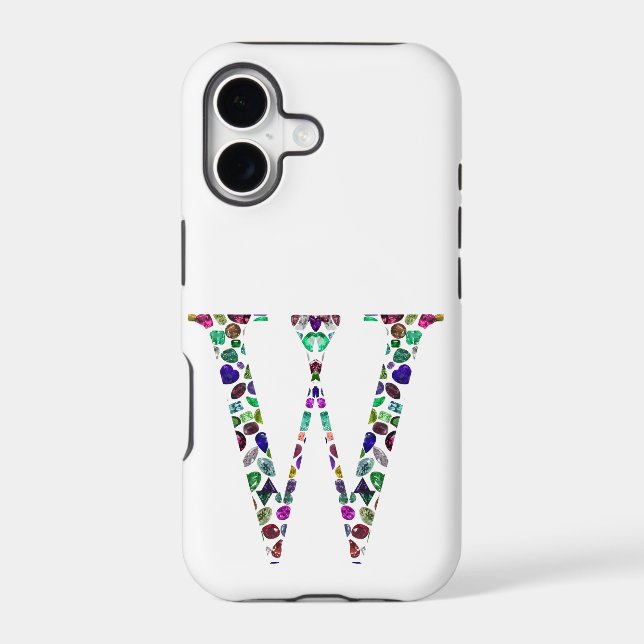 Initial Letter W Gemstone Design (Back)