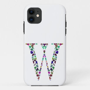 Initial Letter W Gemstone Design iPhone 11 Case