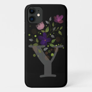 Initial Letter Y Plus Floral Design iPhone 11 Case