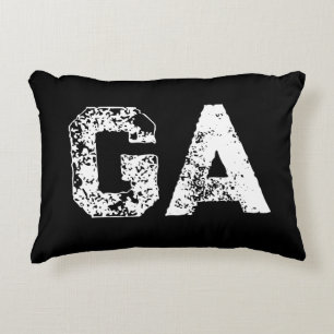 Initial Letters Monogram Black White Plain Simple Decorative Cushion