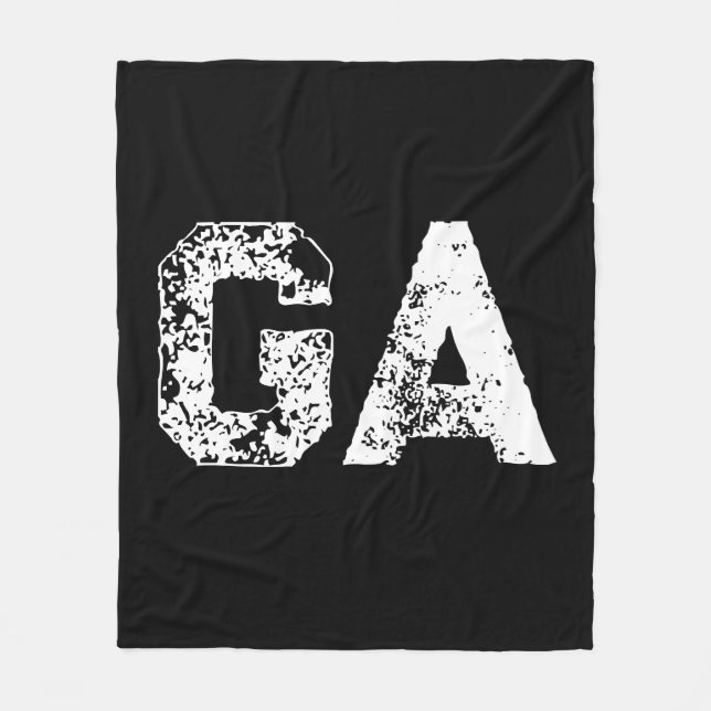 Initial Letters Monogram Black White Plain Simple Fleece Blanket (Front)
