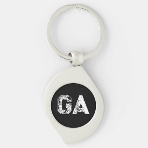 Initial Letters Monogram Black White Plain Simple Key Ring