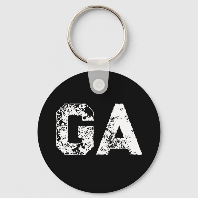 Initial Letters Monogram Black White Plain Simple Key Ring (Front)