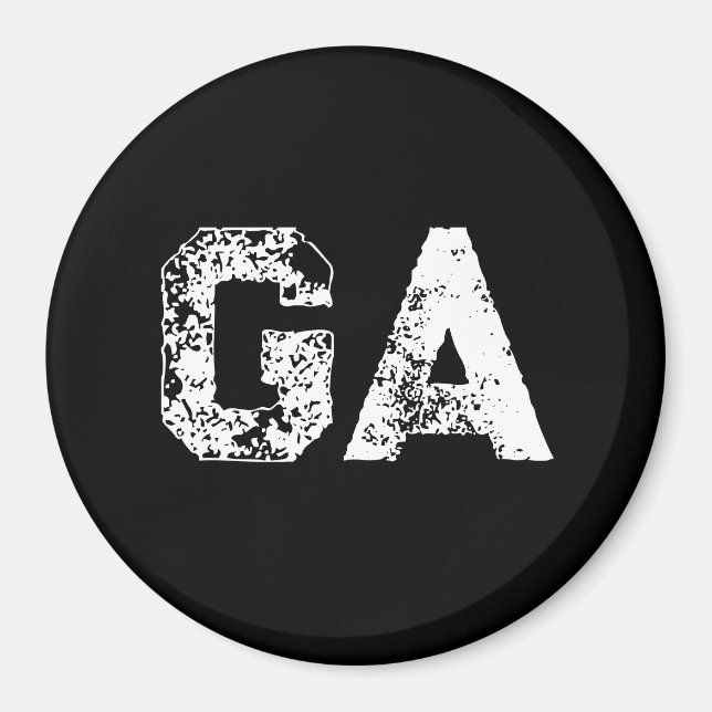 Initial Letters Monogram Black White Plain Simple Magnet (Front)