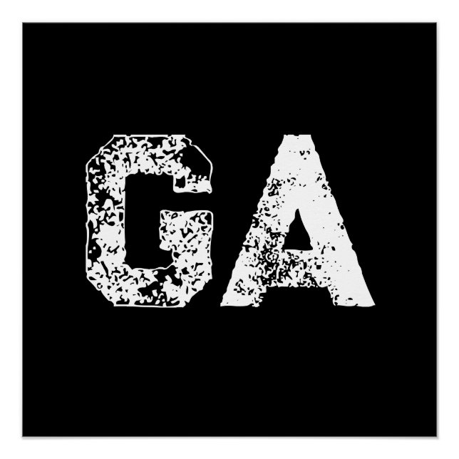 Initial Letters Monogram Black White Plain Simple Poster (Front)