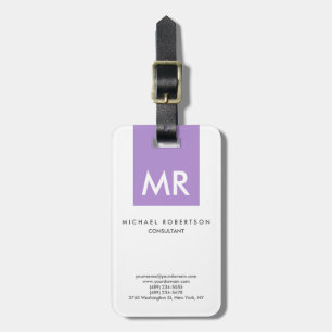 Initial Letters Monogram Elegant Unique Luggage Tag