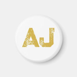 Initial Letters Monogram Gold Colour Plain Simple Magnet