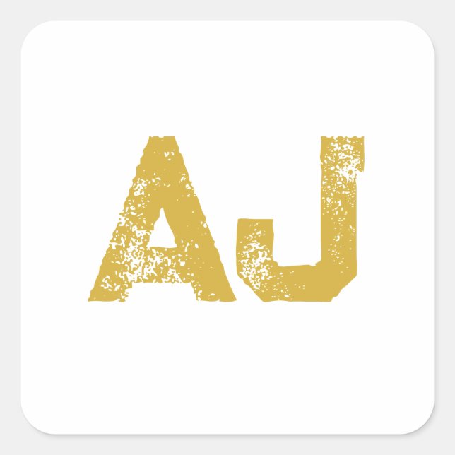 Initial Letters Monogram Gold Colour Plain Simple Square Sticker (Front)