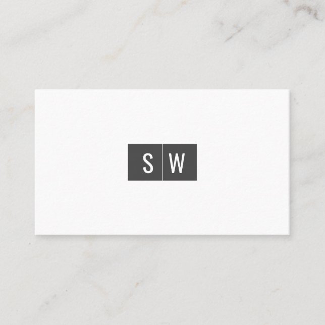 Initial Logo Minimal Modern Sleek Grey Business Card (Front)
