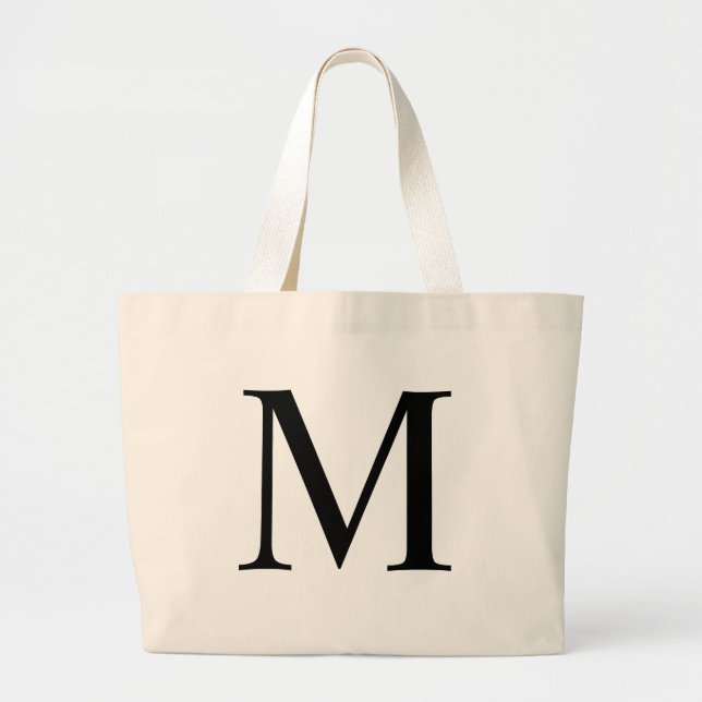 Initial M Jumbo Tote Bag (Front)