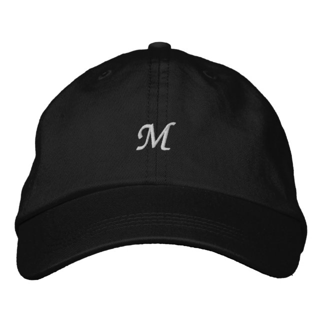 Initial “M” Monogram adding a Personalised-Hat  Embroidered Hat (Front)