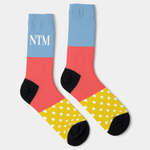 Initial mix and match Colours and Polka pattern  Socks