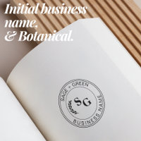 Initial Monogram Business Botanical Leave Round