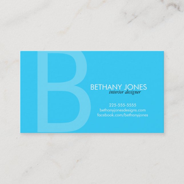 Initial Monogram Business Business Card (Front)