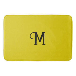 Initial Monogram Citrine Jewel Tone Solid Colour Bath Mat