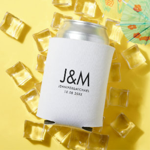Initial Monogram Custom Template Elegant Modern Can Cooler