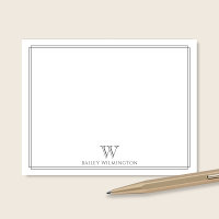 Initial Monogram Grey Double Border Professional