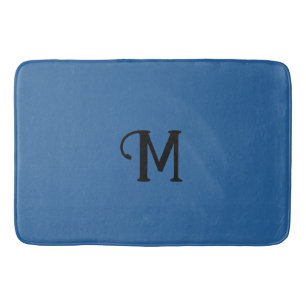 Initial Monogram Lapis Jewel Tone Solid Colour Bath Mat