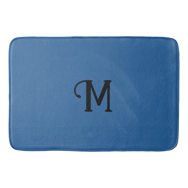 Initial Monogram Lapis Jewel Tone Solid Colour Bath Mat (Front)