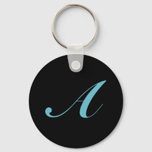 Initial Monogram Letter A Key Ring