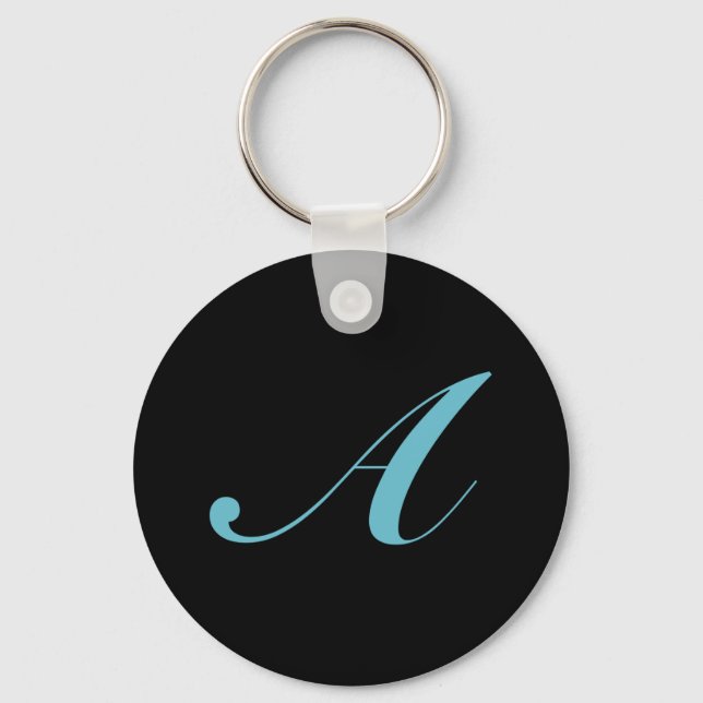 Initial Monogram Letter A Key Ring (Front)