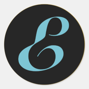 Initial Monogram Letter E Classic Round Sticker