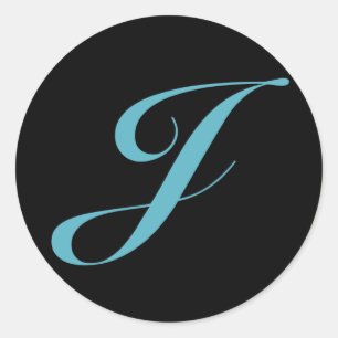 Initial Monogram Letter J Classic Round Sticker