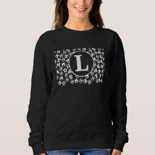 initial monogram letter L soccer balls pattern foo Sweatshirt