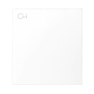 Initial Monogram Modern Minimalist Plain Simple Notepad