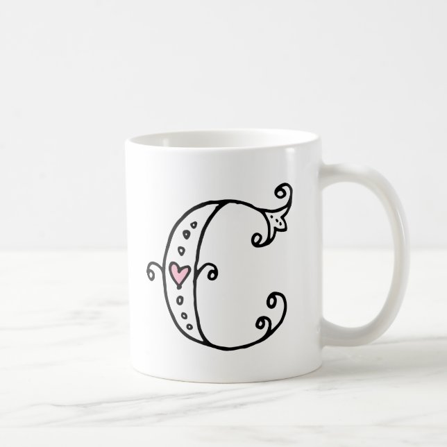 Initial Monogram Mug - C (Right)