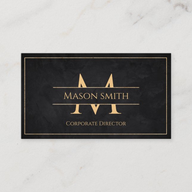Initial monogram name corporative, executive  business card (Front)