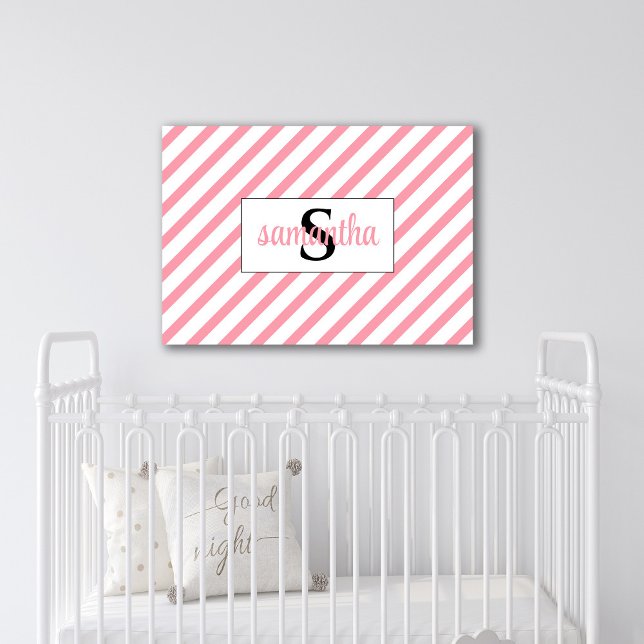 Initial Monogram Name Stretched Canvas Print (Creator Uploaded)