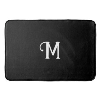 Initial Monogram Onyx Jewel Tone Solid Colour Bath Mat