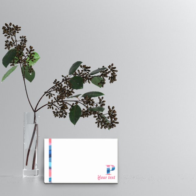 Initial monogram P coral blue Notes (Creator Uploaded)