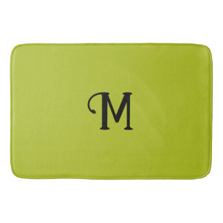 Initial Monogram Peridot Jewel Tone Solid Colour Bath Mat