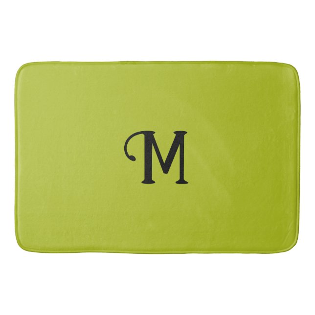 Initial Monogram Peridot Jewel Tone Solid Colour Bath Mat (Front)