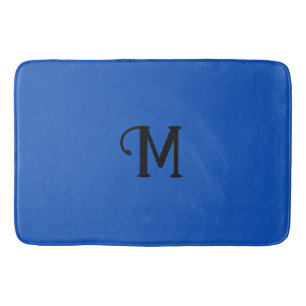 Initial Monogram Sapphire Jewel Tone Solid Colour Bath Mat