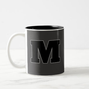 Initial Monogram Simple Minimalist Modern Elegant Two-Tone Coffee Mug