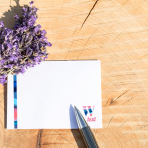 Initial monogram W coral blue gradient Notes