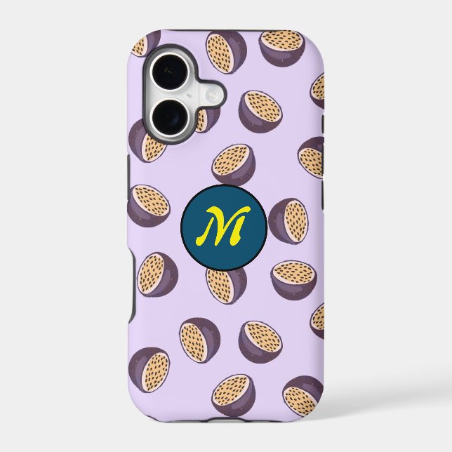 Initial monogrammed cute passion fruits purple (Back)