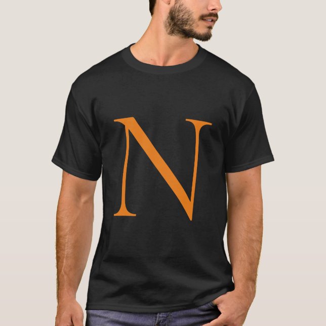 Initial Monogrammed Handwritten Own Name Black T-Shirt (Front)