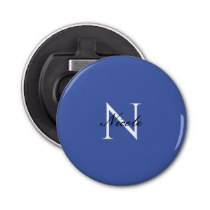 Initial Monogrammed Handwritten Own Name Blue Bottle Opener