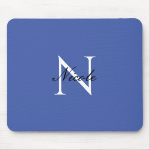 Initial Monogrammed Handwritten Own Name Blue Mouse Mat