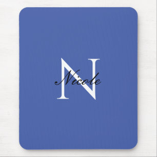 Initial Monogrammed Handwritten Own Name Blue Mouse Mat