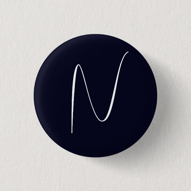 Initial Monogrammed Handwritten Professional Plain 3 Cm Round Badge (Front)