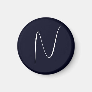 Initial Monogrammed Handwritten Professional Plain Magnet